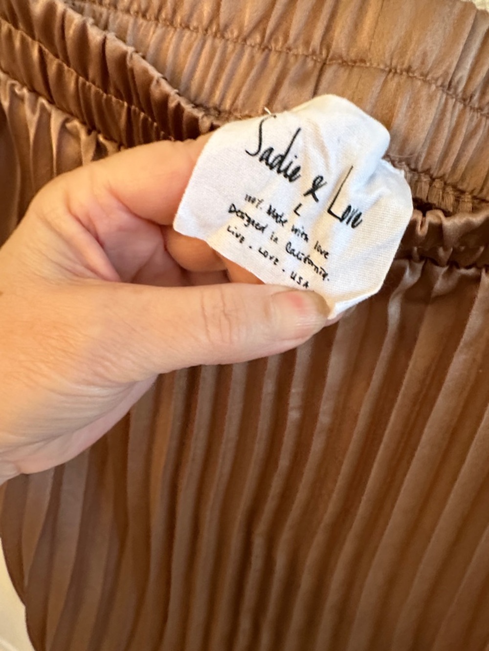 Pleated Midi Skirt in Camel Tan - Picture 7 of 8